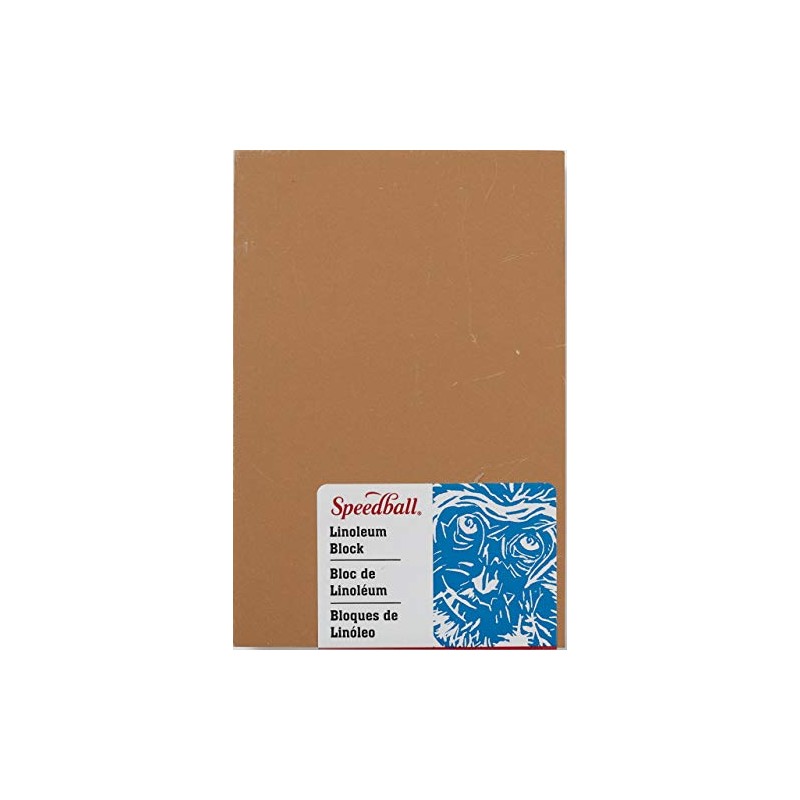 Speedball Premium Mounted Linoleum Block – Fine, Flat Surface for