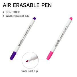 KEARING Erasable Marker Set, Disappearing Ink for Fabric Embroidery, Air/Water Erasable Marker (Air-Erasable)