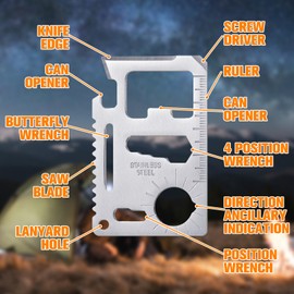 Shimeyao 12 Pcs Stocking Stuffers for Adults Men, Vintage Gifts for Men, Wallet Credit Card Multitool, Stocking Christmas 11-in-1 Metal Stainless Steel Tool Bottle Opener for Husband Boyfriend Adults