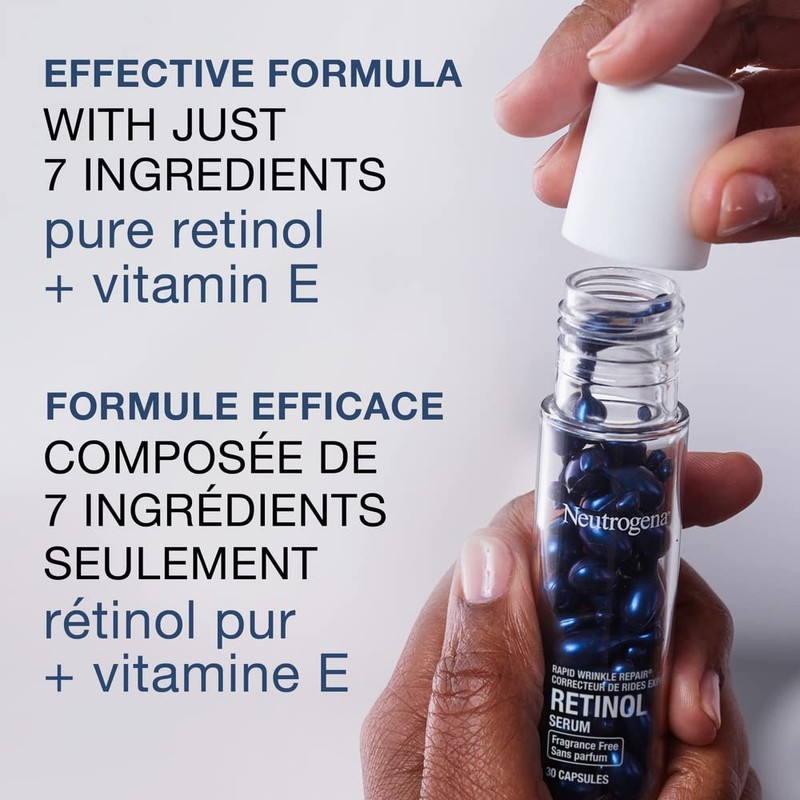 Neutrogena Rapid Wrinkle Repair Retinol Serum Capsules, for Wrinkles, Dark