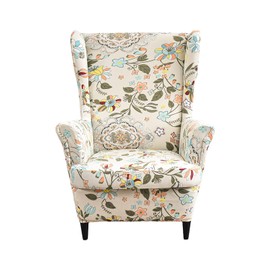 Eco-Ancheng Wingback Chair Slipcover 2 Piece Wing Chair Cover Spandex Slipcovers Armchair Covers with Elastic Bottom for Living Room