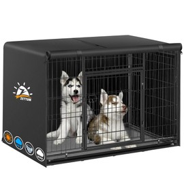 Zettum Dog Crate Cover 36 Inch - 600D Kennel Crate Covers for Dog Cage Waterproof & Heavy Duty, Small Dog Cage Cover Universal Fit for Most Wire Pet Crates - 36 x 24 x 24 Inch (Cover Only)