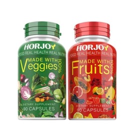 Horjoy 2 Pack Horjoy Fruits & Veggies 90 Capsules Each (180), QUICK SHIPPING! #393