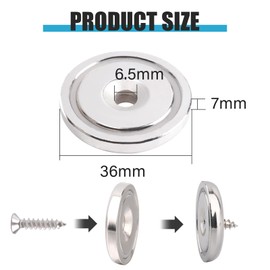 MIN CI 14 Pack Neodymium Magnets - 80lbs Pulling Force, 14mm, Silver, Round, Rare Earth, Pot Magnets with Countersunk Hole and Screws