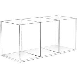 Aieraczy Acrylic Pen Pot, Pen Pencil Holder Organiser, Desktop Pencil Cup, Makeup Brush Holder, Clear Acrylic Stationery Organizer for Desk Office Storgae Organizer, Cosmetic, Transparent