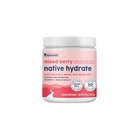 NativePath Native Hydrate, cero azcar, electrolitos en polvo con BCAAs, hidratacin de bayas mixtas, apto para dieta keto y paleo, 30 porciones        