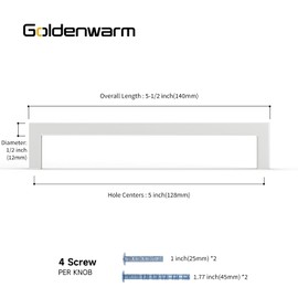 goldenwarm Pack of 10 Cabinet Handles Kitchen Handles White Door Handles Kitchen 128 mm Kitchen Handles Furniture Handles Kitchen Furniture Handles for Kitchen Cabinets