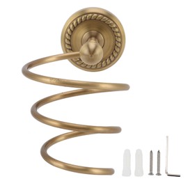 Hair Dryer Holder Antique Brass Hair Care Tools Holder Wall Mount Bronze Finished Spiral Hair Dryer Hanging Rack