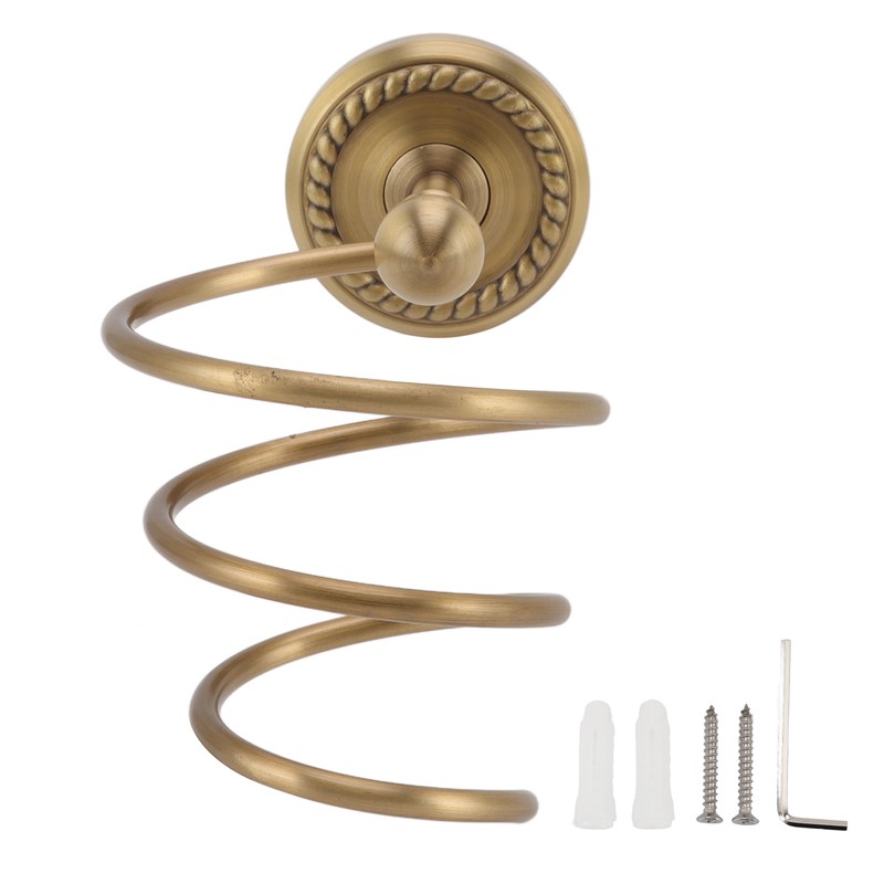 Hair Dryer Holder Antique Brass Hair Care Tools Holder Wall