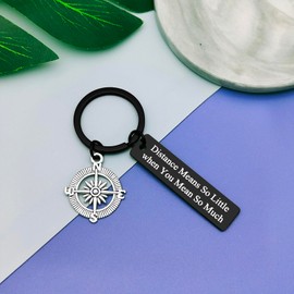 Long Distance Relationship Keychain for Boyfriend Husband Gifts from Girlfriend Wife Going Away Gift for Couples His and Hers Gift Couple Keychain for Boyfriend Birthday Valentines Gift for Him Her