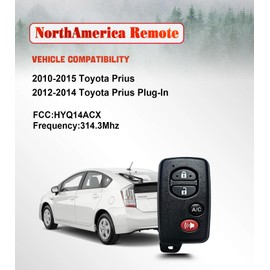 NorthAmerica Remote Keyfob, Replacement Car Keys Fob and DIY Kit for 2010-2015 Toyota Prius Venza 4Runner Smart Remote HYQ14ACX 271451-5290