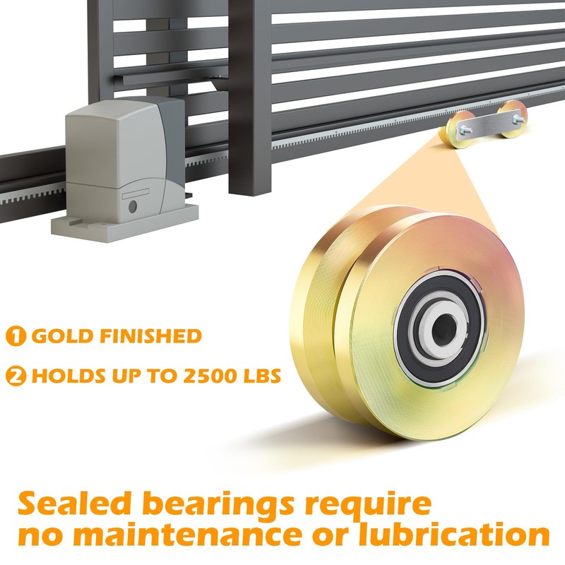2 Sets 4" V Groove Slide Gate Roller Wheels |