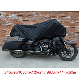 sourcing map Motorcycle Tarpaulin Motorcycle Half Cover Outdoor Waterproof Rain Protection UV Protection L