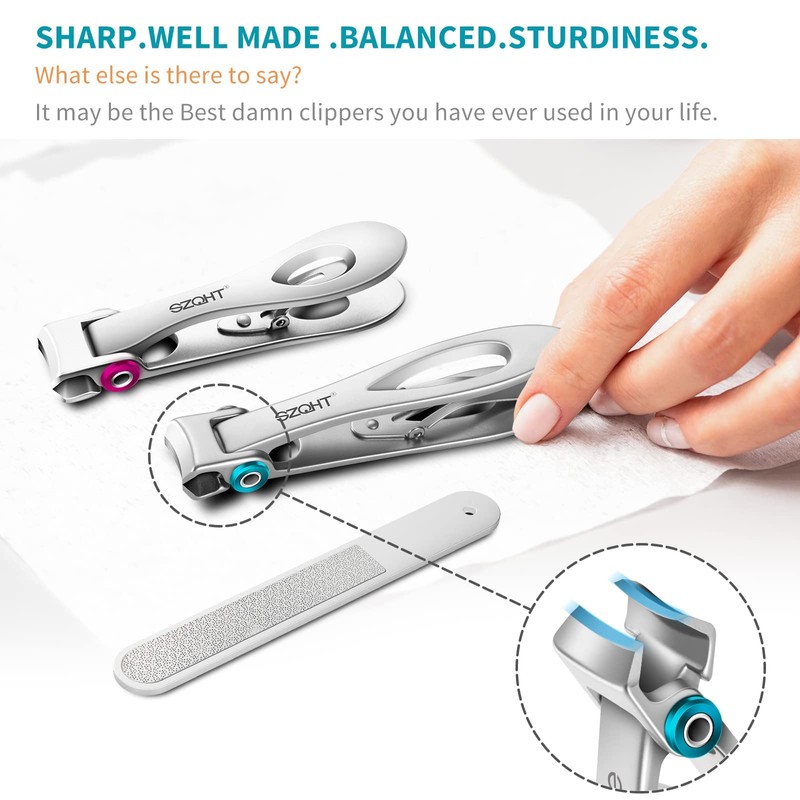 SZQHT Extra Wide Jaw Opening Nail Clippers for Thick Nails