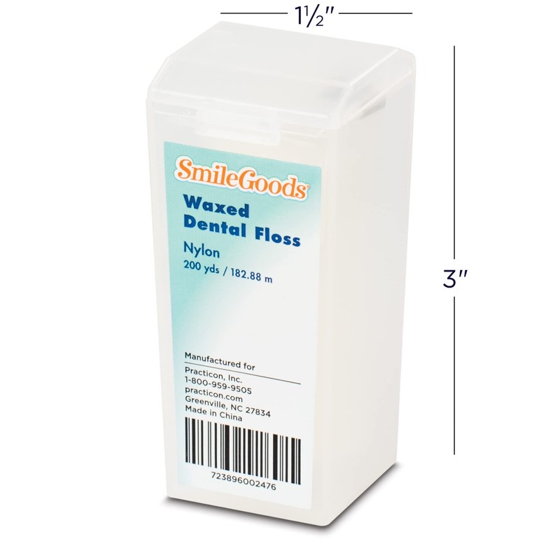 SmileGoods Waxed Dental Floss, 200 Yard, Unflavored