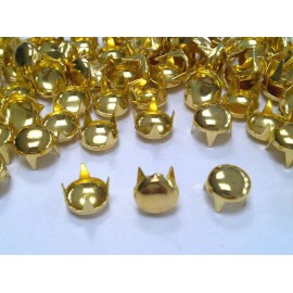 Crystals and Gems CraftbuddyUS  100pcs 7mm Gold Round Dome Studs Punk Rock Goth Biker Fashion