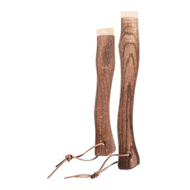 TEHAUX 2Pcs Solid Wood Short Curved Axe Handle Replacement for Hatchet Hammer Ergonomic Design with Hanging Holes Durable Multipurpose Use for Outdoor Activities