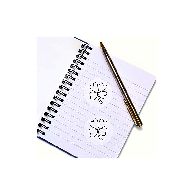 24 x 40mm Round 'Four Leaf Clover' Stickers (SK00009276)
