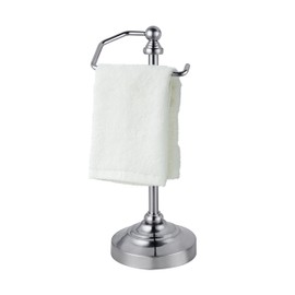 SunnyPoint Deluxe Free Standing Heavy Weighted Countertop Fingertip Towel Holder Stand (Satin Nickle)