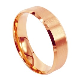 Everstone Men Women Rose Gold Matte Titanium Wedding Band Anniversary Engagement Ring Valentine Day Gift SzL