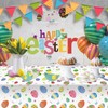 Easter Table Cloth, 137x274cm Rectangular Plastic Waterproof white Easter Eggs