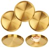Biugaaufai 5 Pcs 12 Inch Gold Round Serving Tray, Stainless