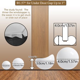 JUJIBL Under Door Draft Stopper 32 inch Draft Blocker for Bottom of Door 32-39 inch Seal Insulator Noise Stopper Weather Stripping Breeze Blocker