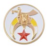 Shriner Round Masonic Auto Emblem - [White & Gold][3'' Diameter]