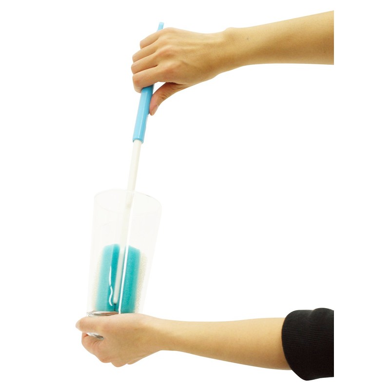 Kokubo Corporation Bottle Sponge with 2-Stage Adjustable Handle Length Telescopic