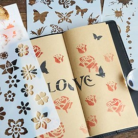 5 esponjas de pintura para dedos con 5 plantillas de pintura, hojas, flores, mariposas, trébol, copos de nieve, estrellas para arte, manualidades, tarjetas de regalo y álbumes de recortes