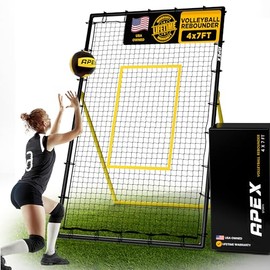 Apex Sports - Adjustable Volleyball Rebounder Net 7x4 ft – Bounce Back Training Equipment with Angle Customization for Practicing Volleyi...