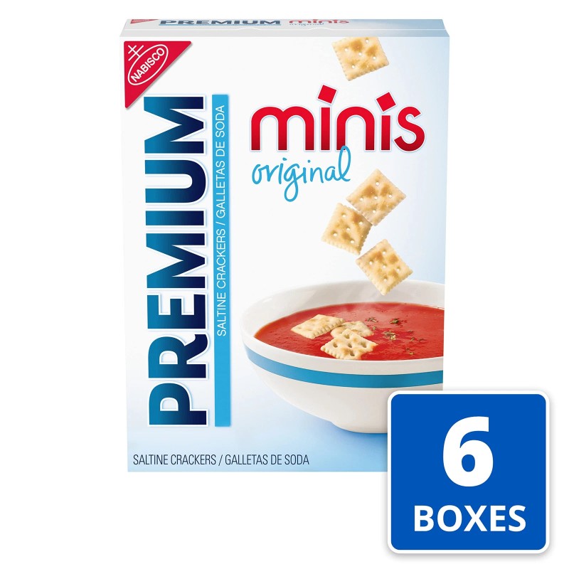 Premium Pack of 6 Premium Mini Saltine Crackers 11oz Light