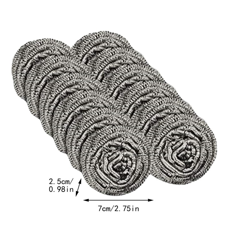 Pack of 12 Stainless Steel Wire Cleaning Ball Kitchen Shop