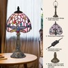Nizrsky Tiffany Table Lamp,3 Color-Temperature Dragonfly Stained Glass Lamp,8 Inch