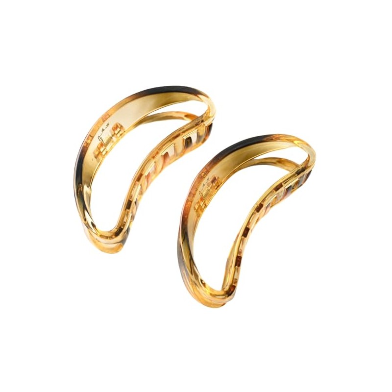 Large Hair Claw Clips, Curved Design, Brown and Black, 2-Pack