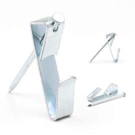 100 lb Picture Hangers for Drywall - Heavy Duty Mirror and Picture Hanger Hooks with Nails - Frame Hanging Hardware 100 Pack