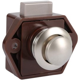 POFET Push Button Latch Cabinet Furniture Cupboard Keyless Door Lock Catch for RV Caravan Motorhome Camper (Brown)