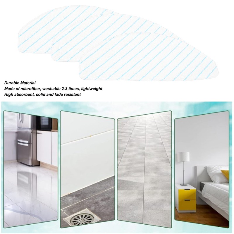 10pcs Sweeping Robot Disposable Mop Microfiber High Absorption Replacement Mopping