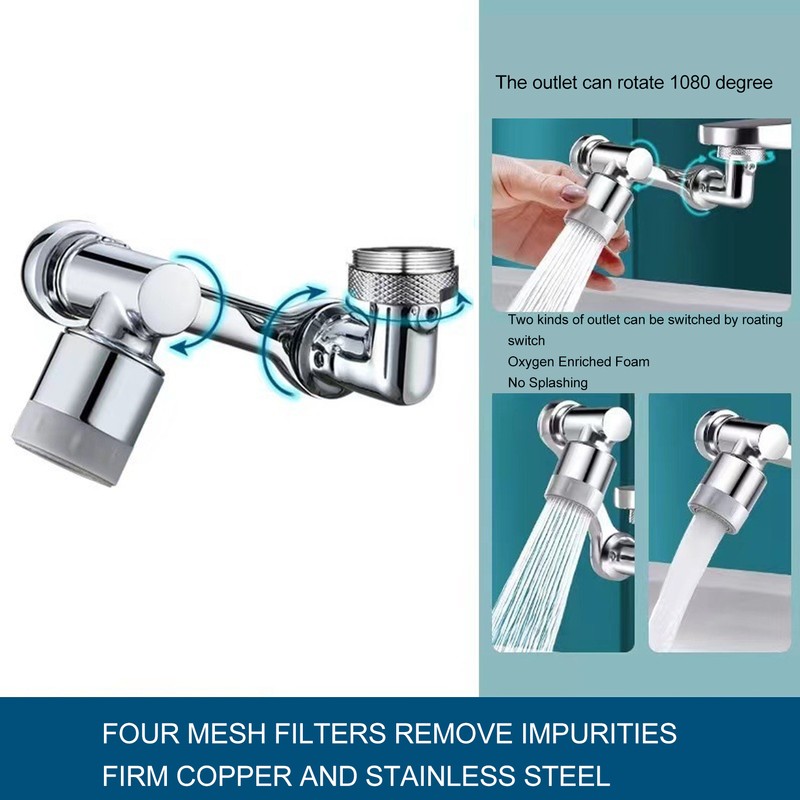 Faucet Extender 1080 Degree Faucet Adapter Aerator Kitchen Sink Aerator