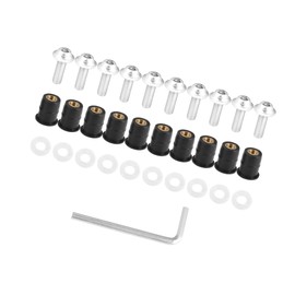 Hihaha 10pcs M5 5mm Motorcycle Windscreen Screw Fairing Bolt Silver Tone Durable Material