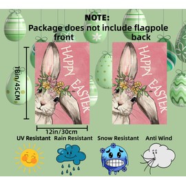 Easter Garden Flag For Outside Easter Yard Flag Spring Garden Flag 12x18 Inch Double Sided Rabbit Bunny Flag Religious Garden Flags Lent Catholic Garden Flags Easter Decorations Outdoor pink flag