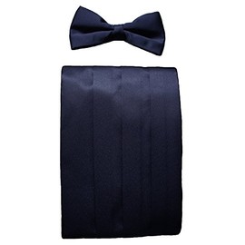 Navy Blue Cummerbund & Bow Tie Set
