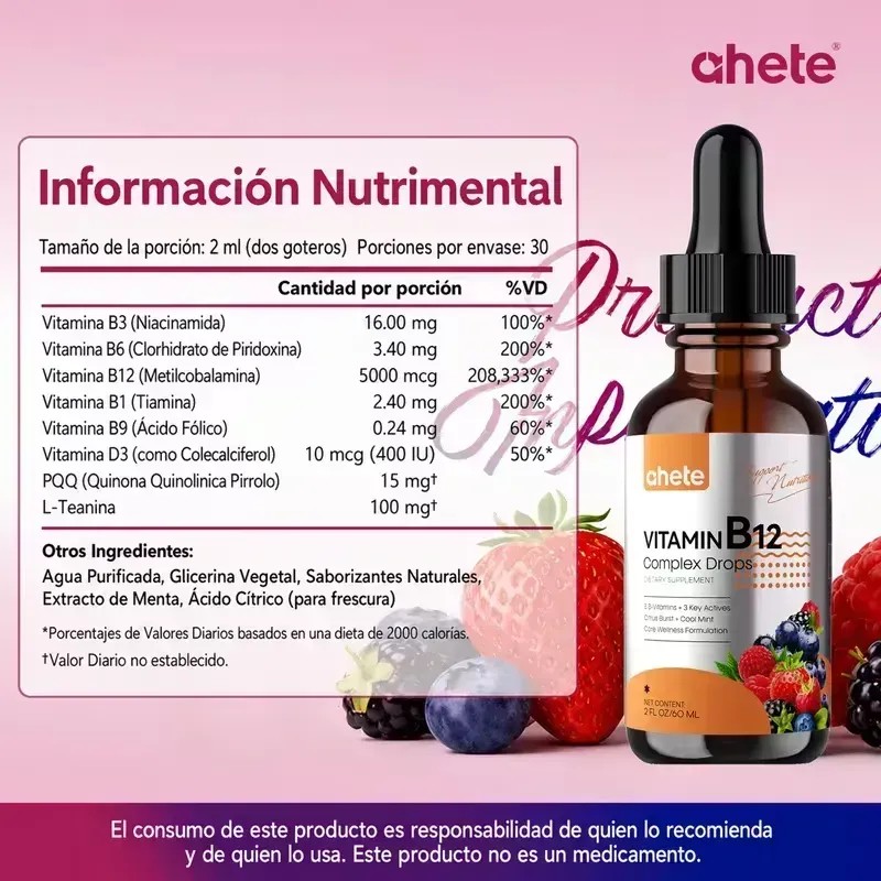 Vitamina B12 Complex Drops 60 Ml Gotas Diarias