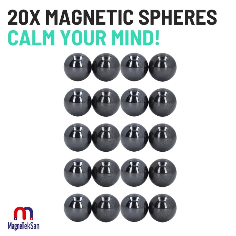 Magneteksan Ferrite Magnetic Spheres Big Magnet Balls for ASMR, Relaxation,