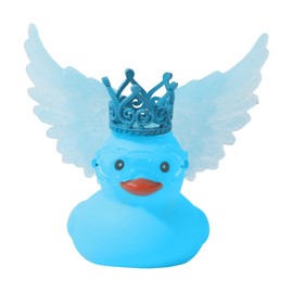 1PC Blue Angel Rubber Duck with Crown Wing, Mini Duck Car Dashboard Decorations Duck for Jeeps Car Ornament