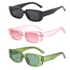 Dollger Trendy Rectangle Sunglasses For Women Men Trendy Retro Rectangular