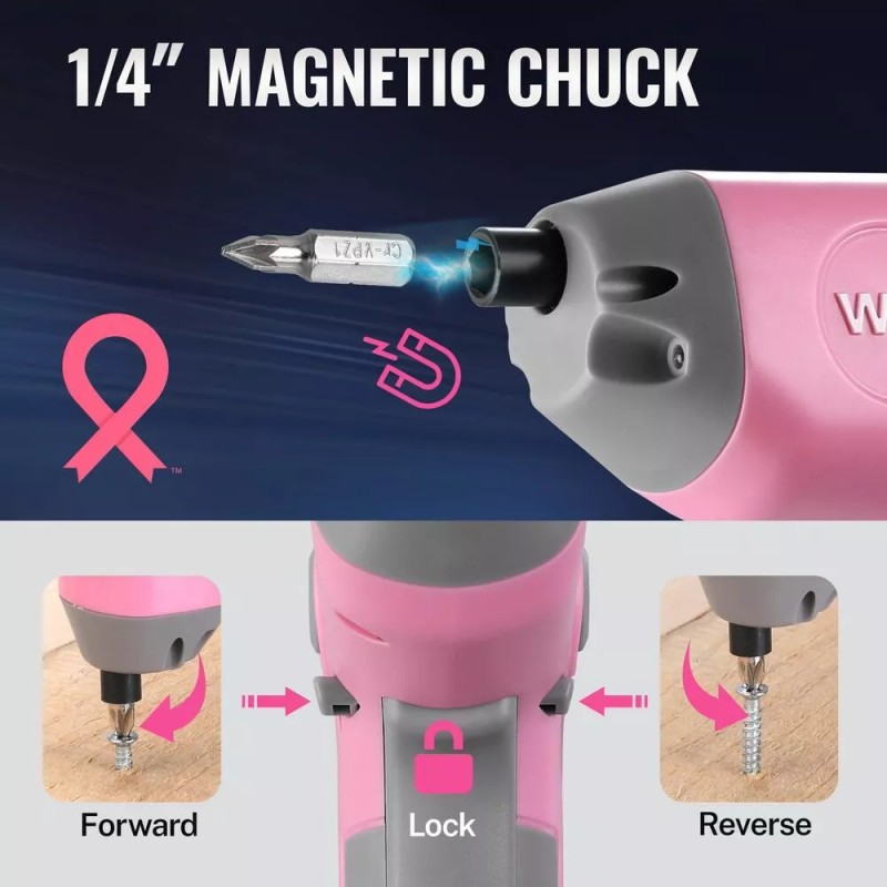 Workpro Electric Cordless Screwdriver w/Offset Driving Shaft Automatic Screw Gun