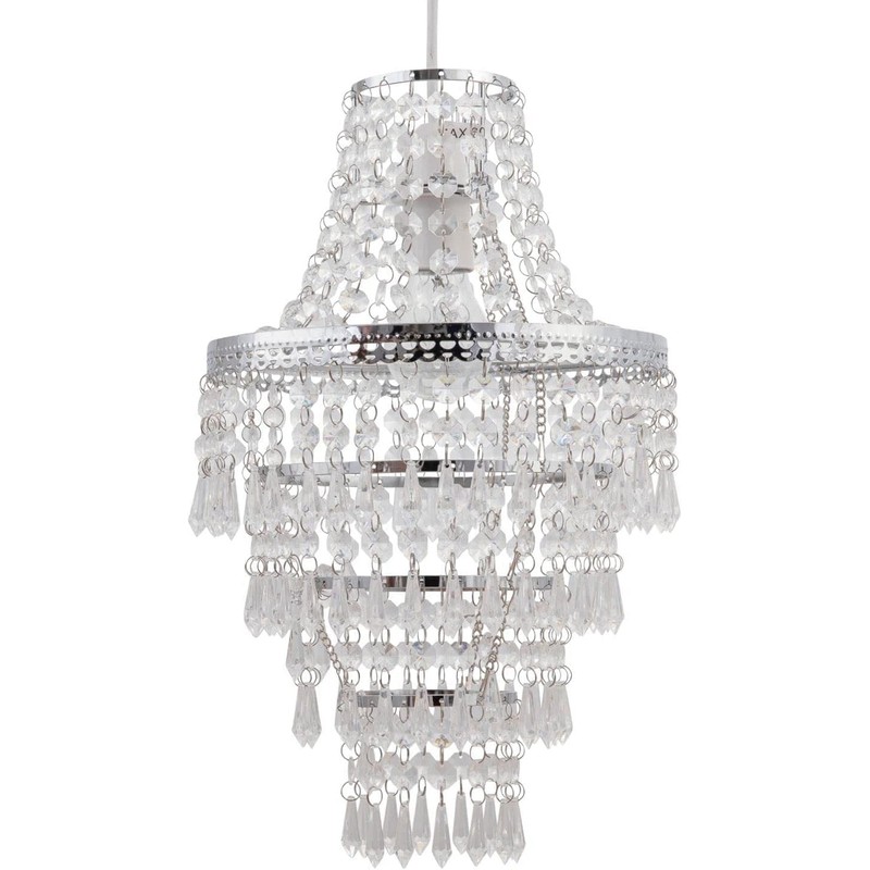 HOMION Chandelier Style Ceiling Light Shade Droplet Pendant Acrylic Crystal