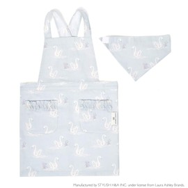 COLORFUL CANDY STYLE LAURA ASHLEY Swans N7906710 Children's Apron, Girls, Just Put On, Back Cross, Triangle Width 3.9 - 4.7 inches (100 - 120 cm), Set