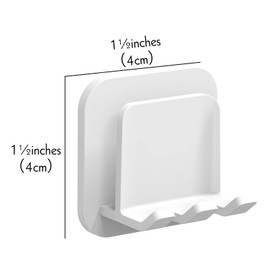 2 PCS Self-Adhesive Toothbrush Holders Wall Mounted, Water Proof Toothbrush Hook, 2 in 1 with Toothbrush Hanger and Gargle Cup Holder for Bathroom Shower (White)